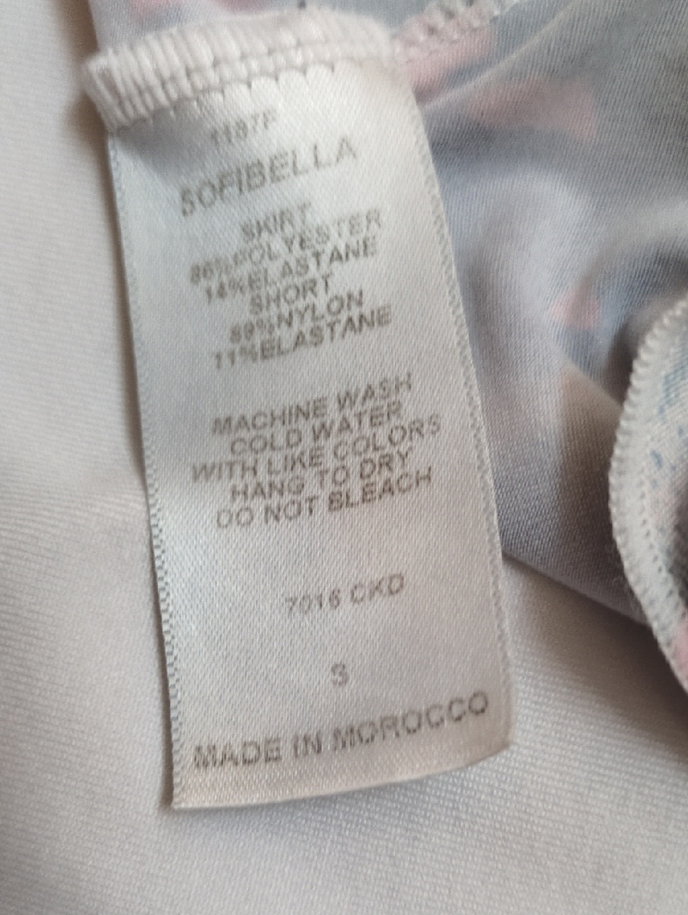 Sofibella Tennis Skirt Blue Tie-Dye Ruffle Skirt with Pink Accent, Size Small - Picture 8 of 10